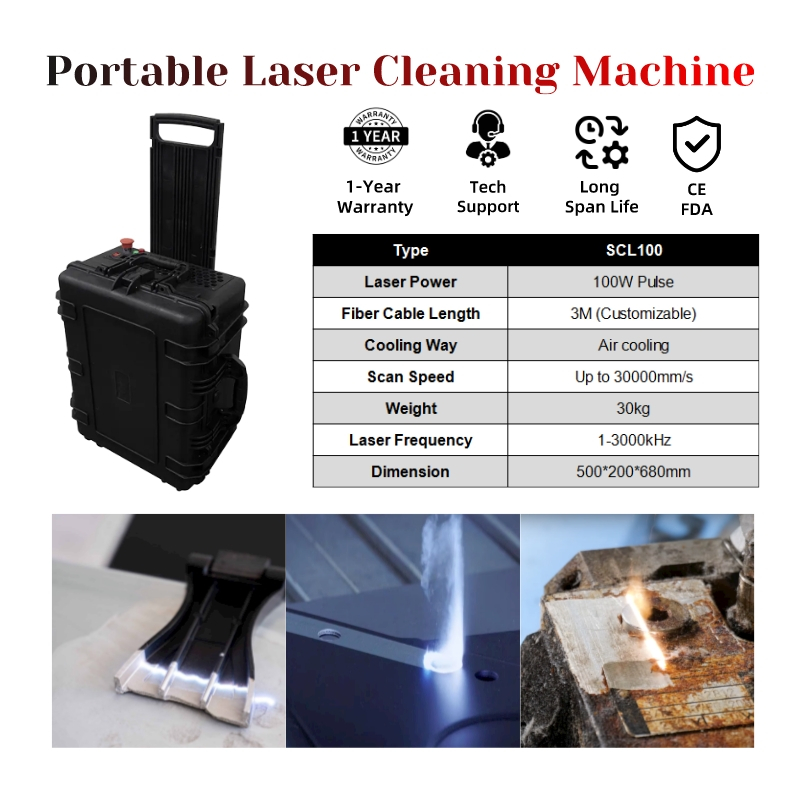 ARGUS Fiber Laser Cleaning Machine Pulse Laser Cleaning Machine 100W 200W Mini Backpack Cleaning Machine Remove Paint on Wood