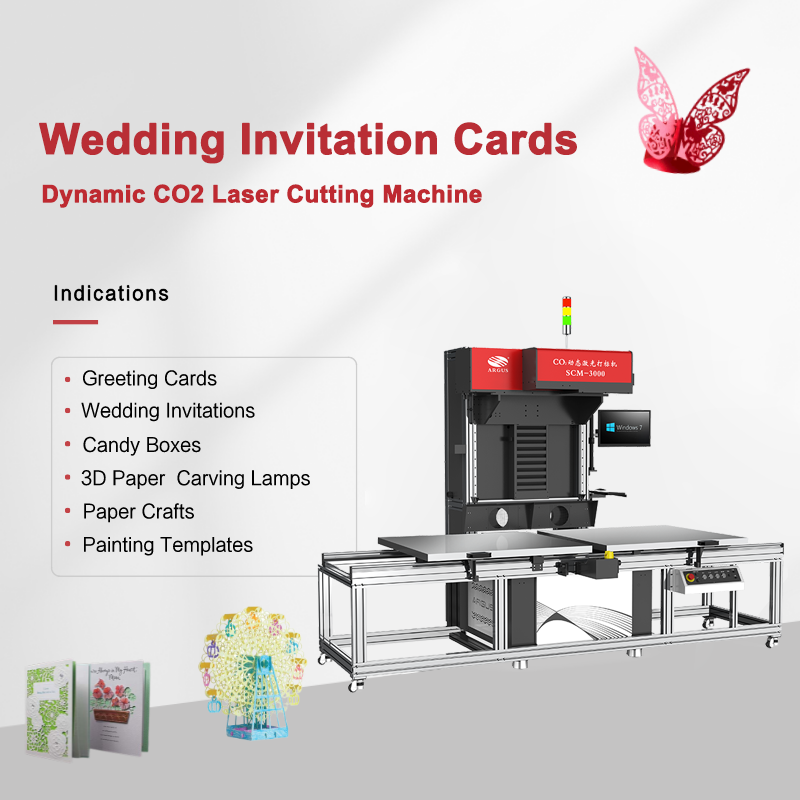 ARGUS Automatic Feeding Laser Machine For Wedding Invitation Paper Card Cutter CO2 Laser Marking On Paper and Cardboard