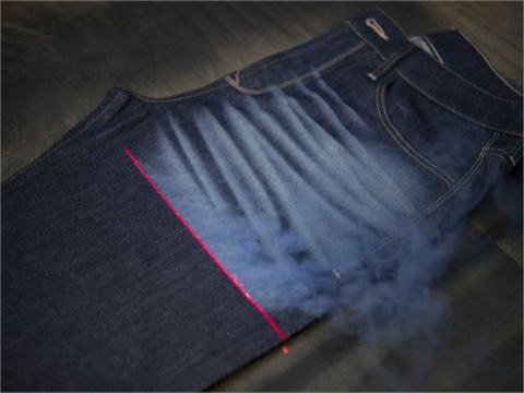 CO2 galvo laser marking and engraving on jeans and denim cloth