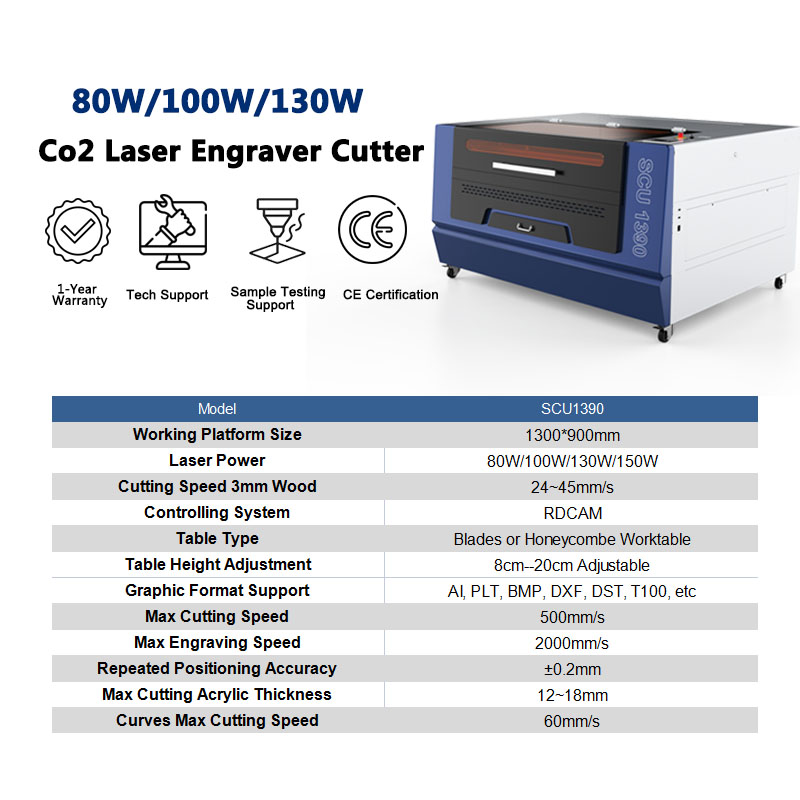 ARGUS 60w 80W 100W 1390 CNC CO2 Laser Cutting Machine Nonmetal Laser Cutting Engraving Machine Woodworking Laser Cutter 1300*900mm