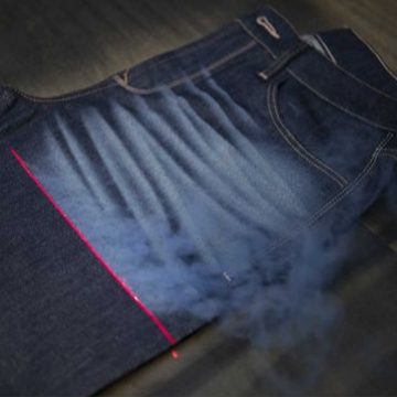 Laser cutting and engraving of denim