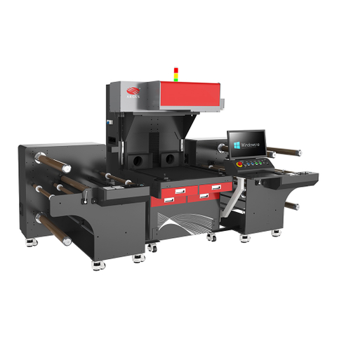 ARGUS Fully automatic roll-to-roll Heat Transfer Vinyl Cutting Laser Marking Machine SCM2000 feeding loading and unloading