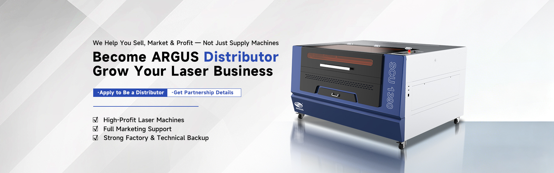 Laser machine distributor