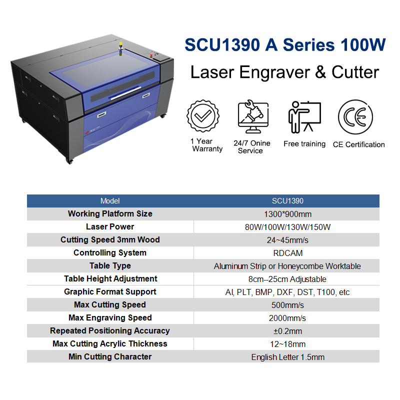 ARGUS CNC Laser Cutting Machine 1390 Acrylic Wood MDF Engraver Cutter 