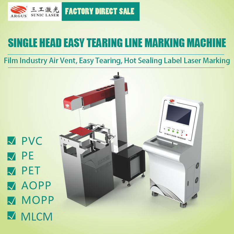 Sunic Easy To Tear Line Film Use Laser Cutting Marking Machine widely used in the PVC/PE/PET 