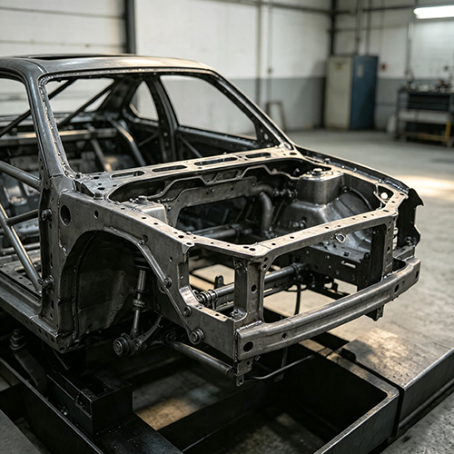 Laser marking on automobile frames