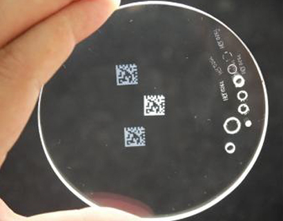 White marking on glass