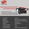 ARGUS 350W CO2 Laser Perforation & Cutting Machine for Leather Laser Marking Large Format Fabric High-Speed 