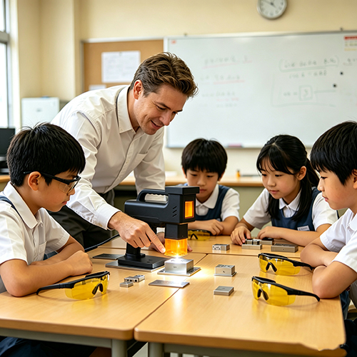 Laser marking on student projects in primary and secondary schools